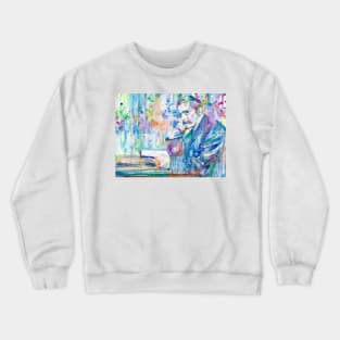 H. G. WELLS in his studio - watercolor portrait Crewneck Sweatshirt